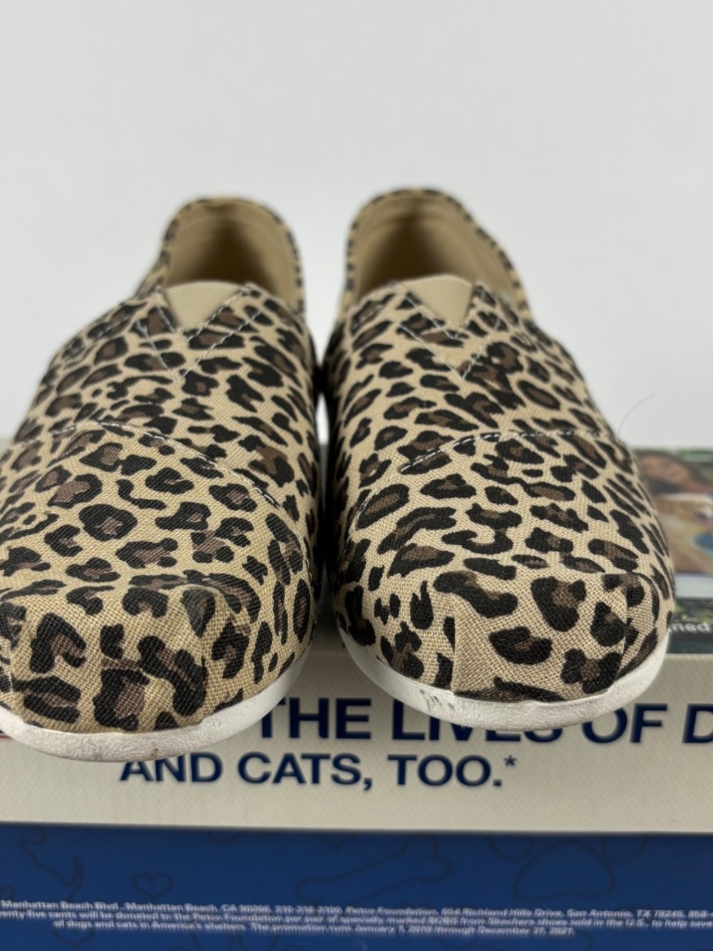 BOBS from Skechers Leopard Print Slip-On Ballet Flats in Beige and Black - Picture 2 of 8